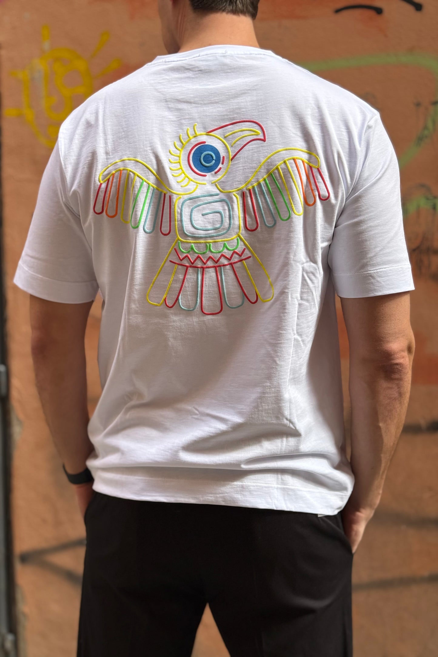 BERNA T-Shirt Aquila Azteca Bianca