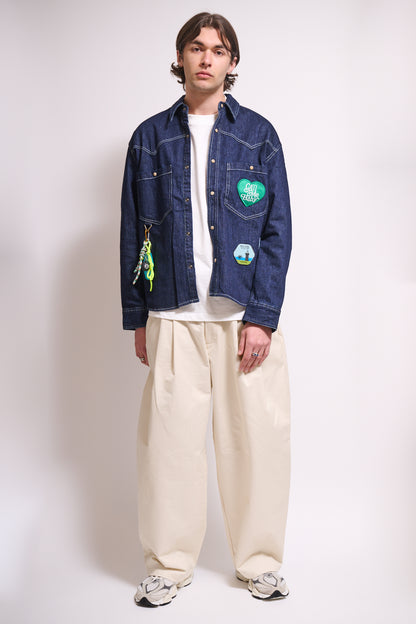 BERNA Giacca Denim Patch Boxy