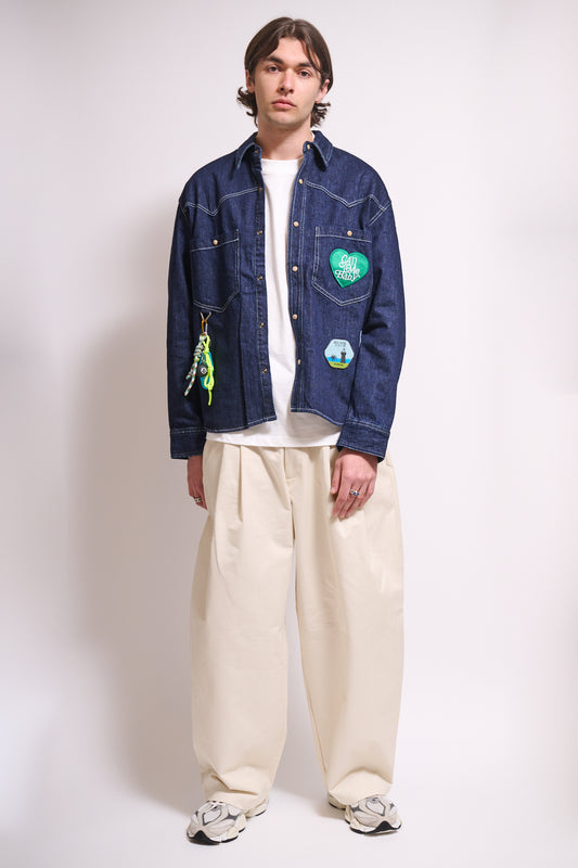 BERNA Giacca Denim Patch Boxy