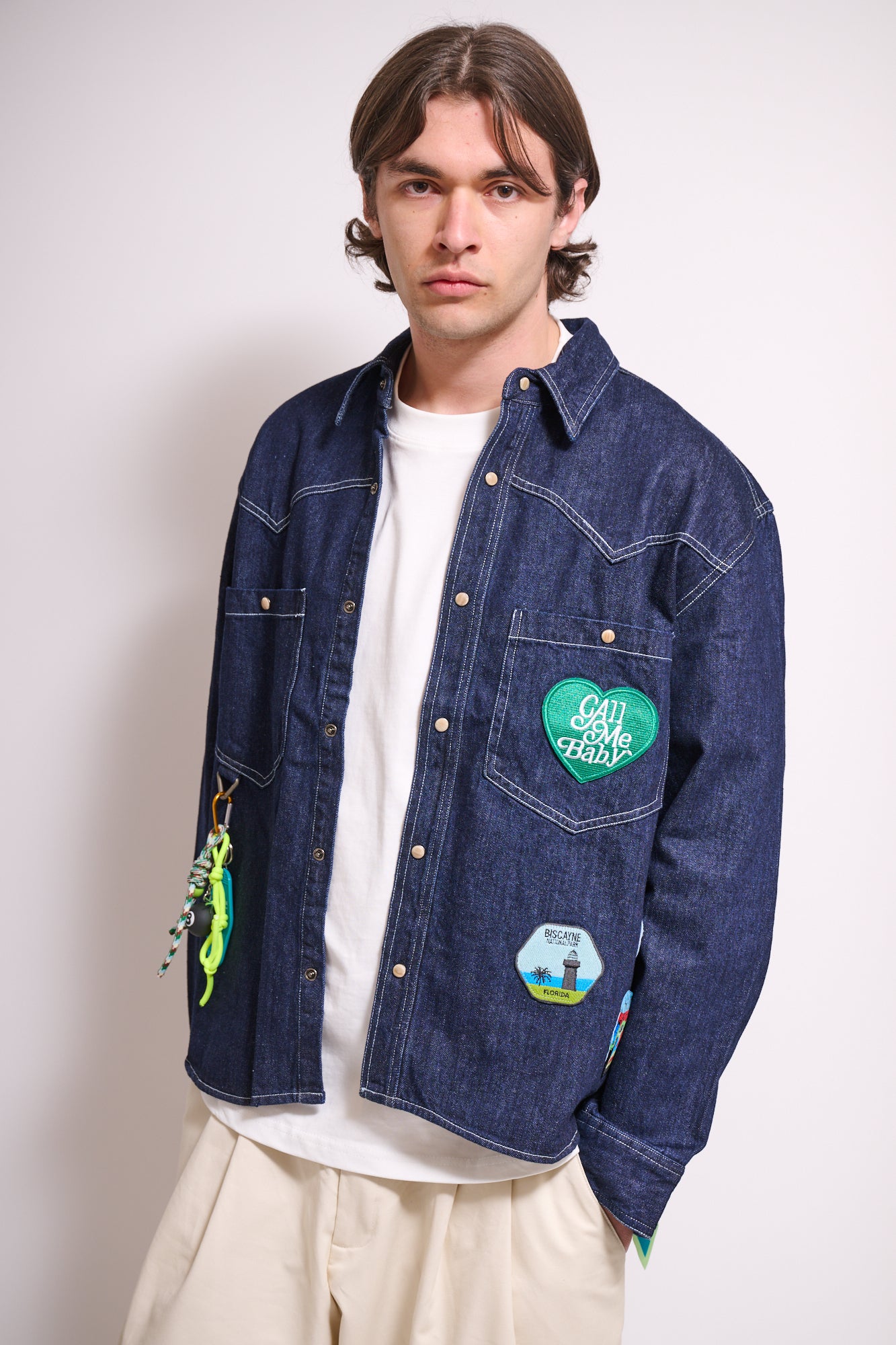 BERNA Giacca Denim Patch Boxy