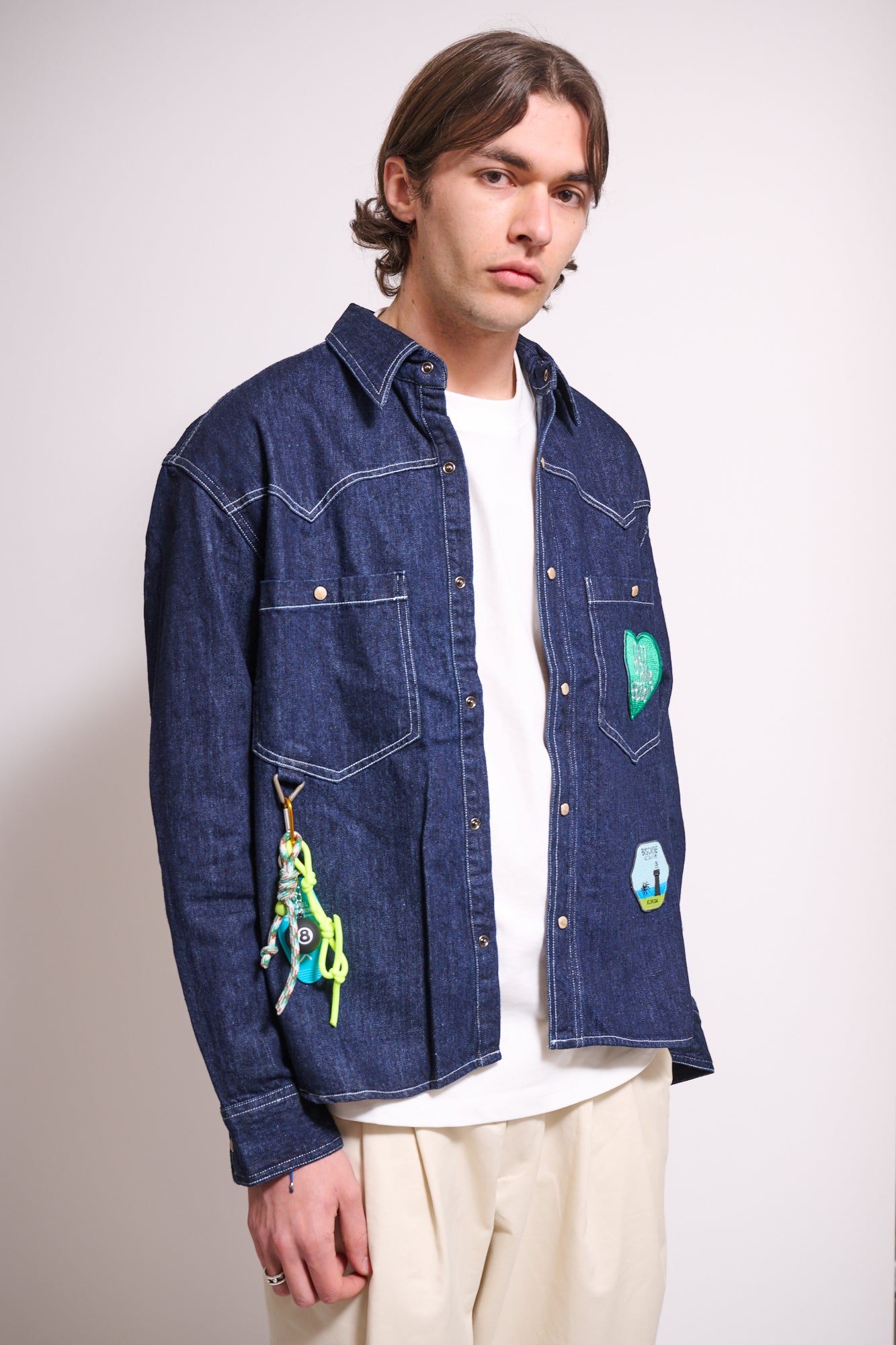 BERNA Giacca Denim Patch Boxy