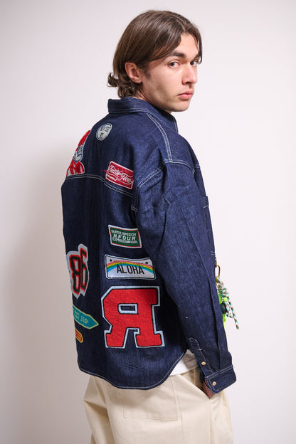 BERNA Giacca Denim Patch Boxy