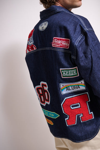 BERNA Giacca Denim Patch Boxy
