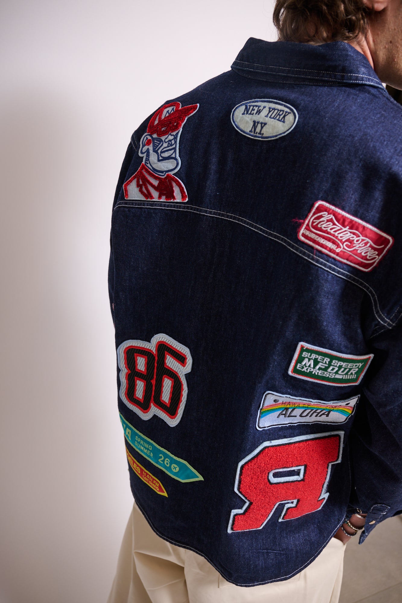 BERNA Giacca Denim Patch Boxy