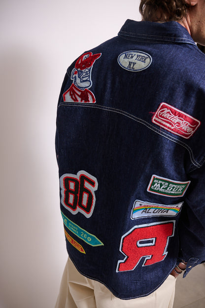 BERNA Giacca Denim Patch Boxy