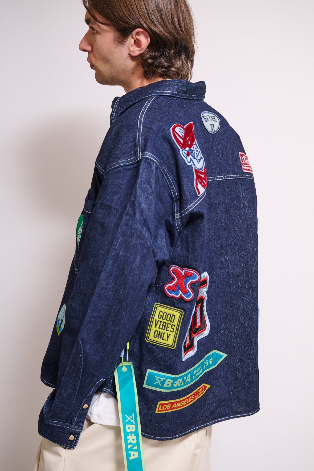 BERNA Giacca Denim Patch Boxy