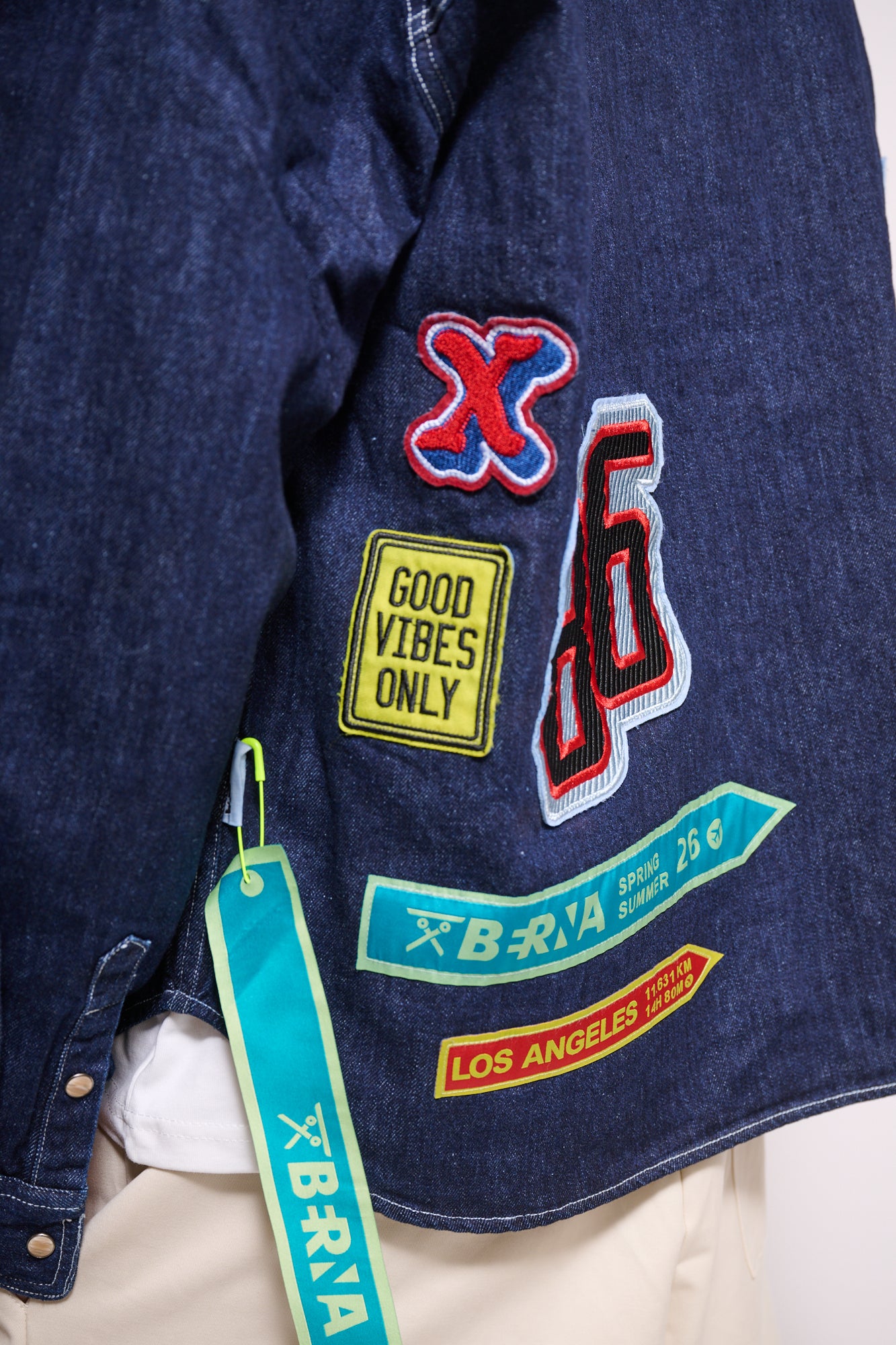 BERNA Giacca Denim Patch Boxy