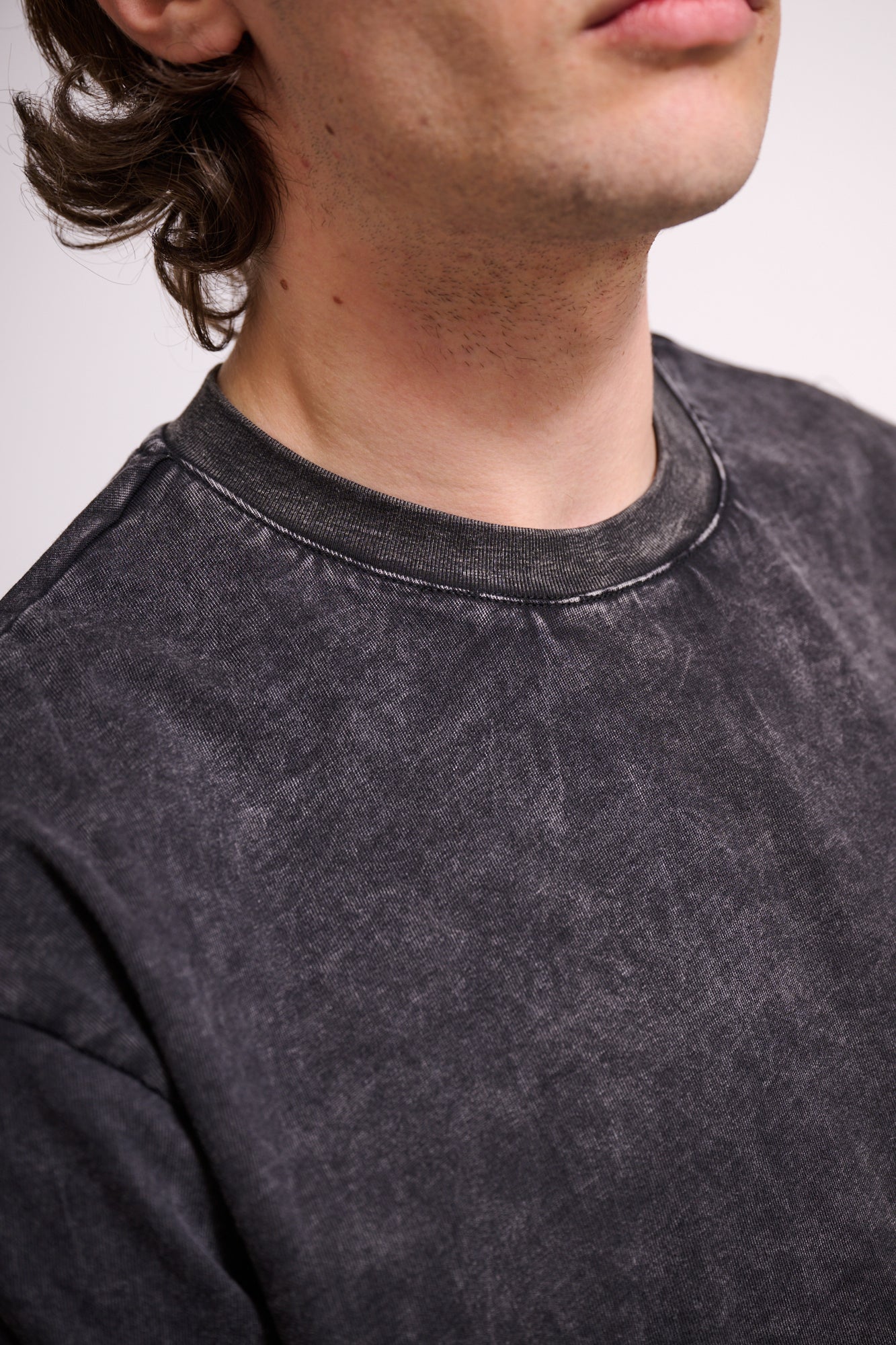BRAIN T-Shirt Boxy Fit Stone Wash Nera