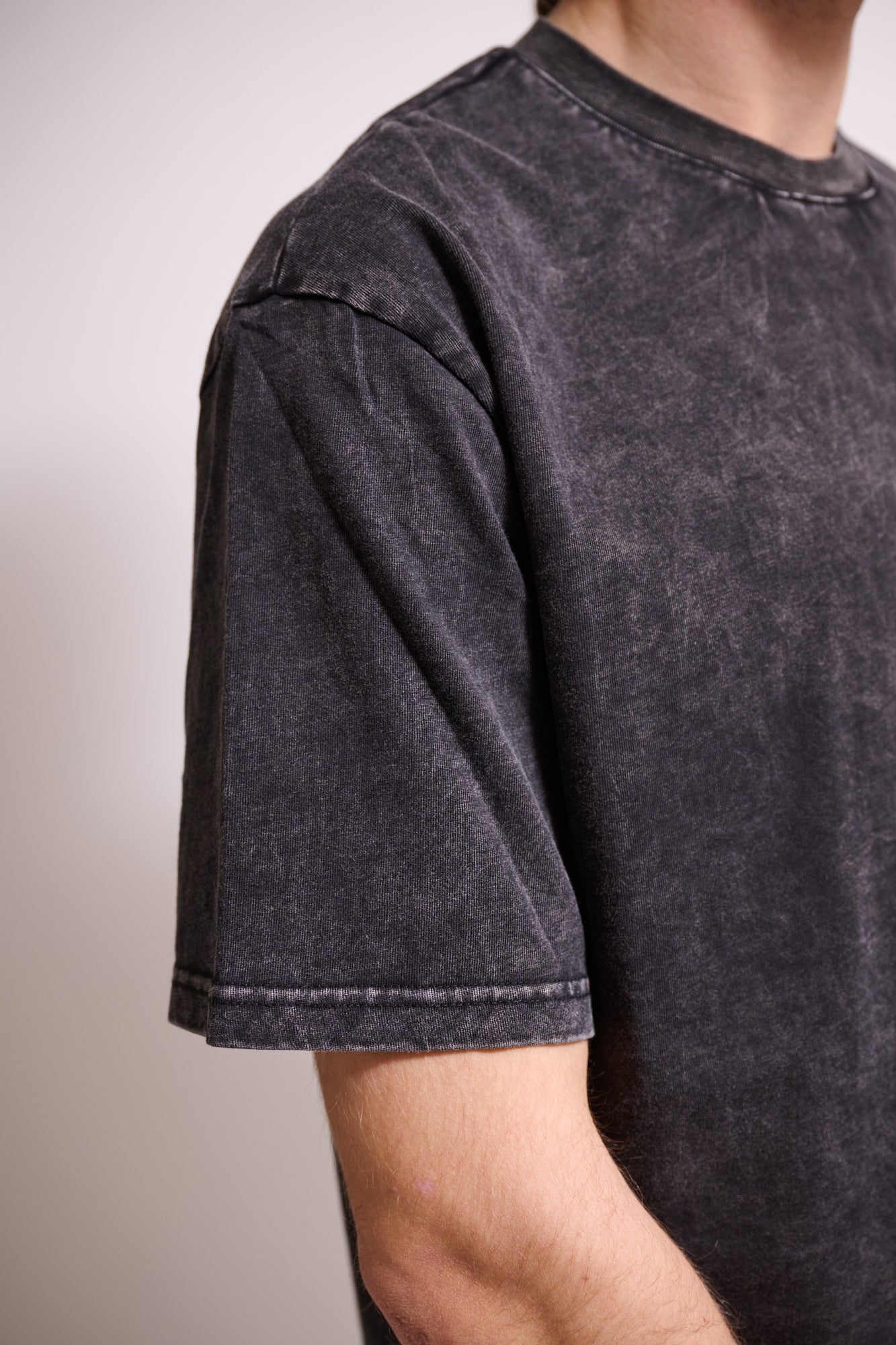 BRAIN T-Shirt Boxy Fit Stone Wash Nera