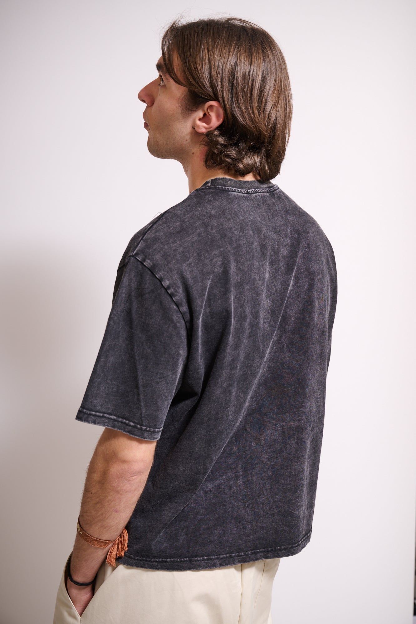 BRAIN T-Shirt Boxy Fit Stone Wash Nera