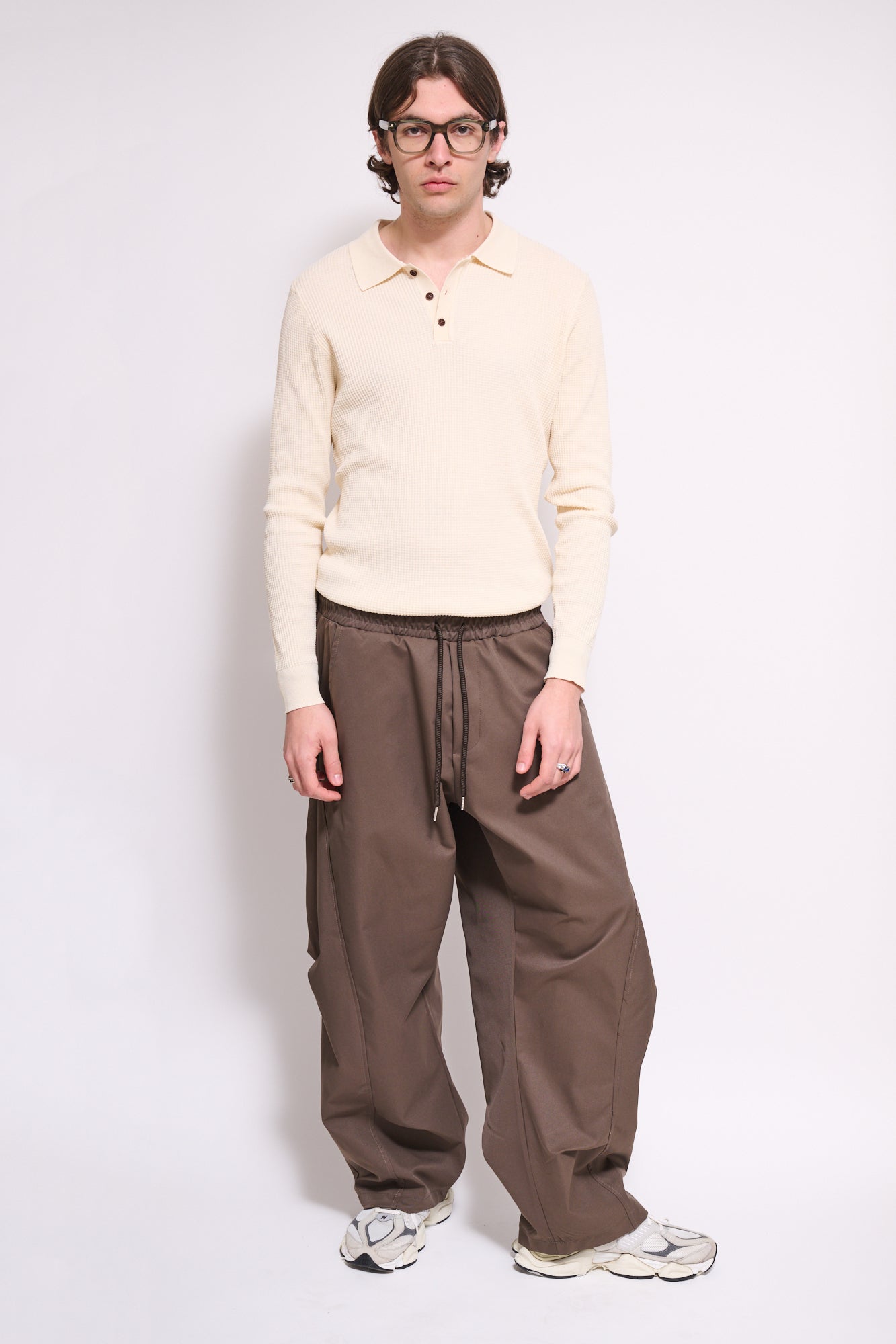 BRAIN Pantalone Loose Fit Tecnico Marrone