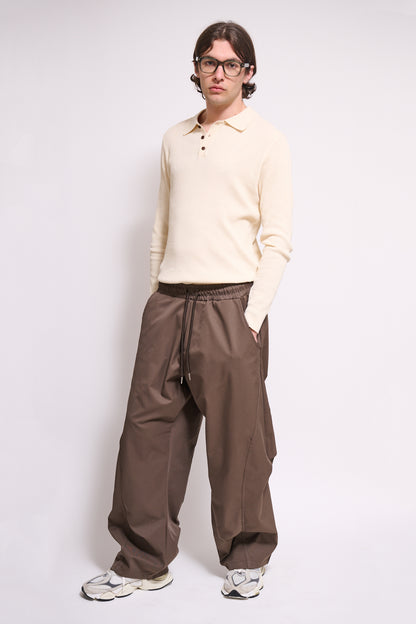 BRAIN Pantalone Loose Fit Tecnico Marrone