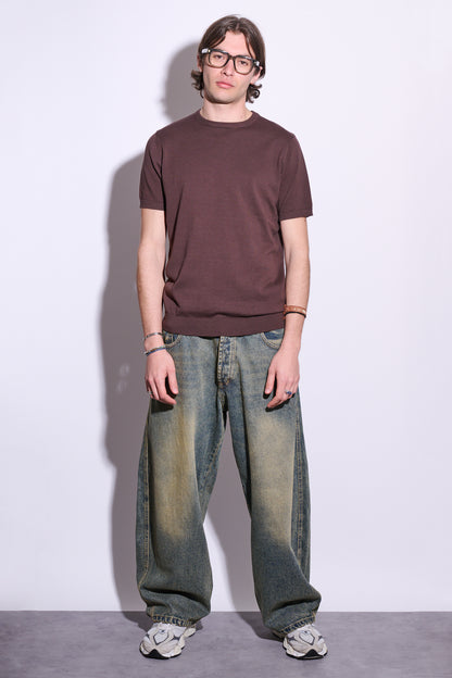 BRAIN T-Shirt In Maglia Marrone