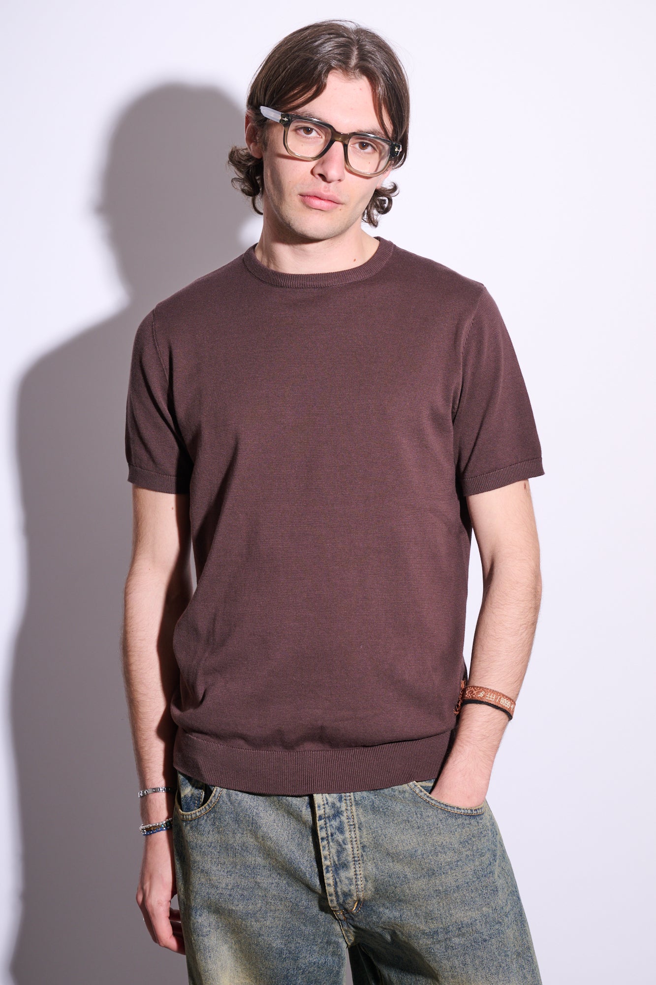 BRAIN T-Shirt In Maglia Marrone