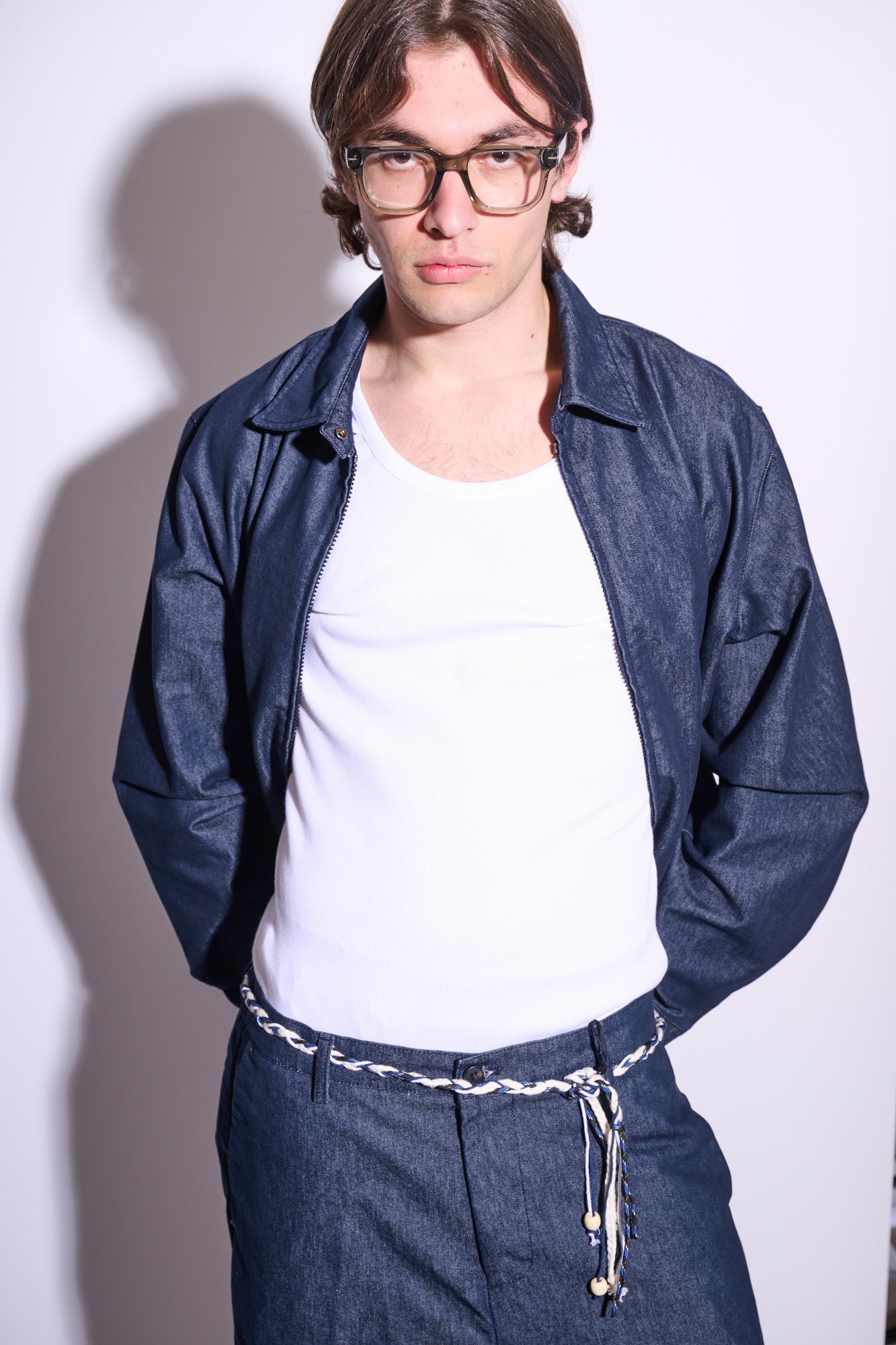 BRAIN Giacca Raw Denim Zip