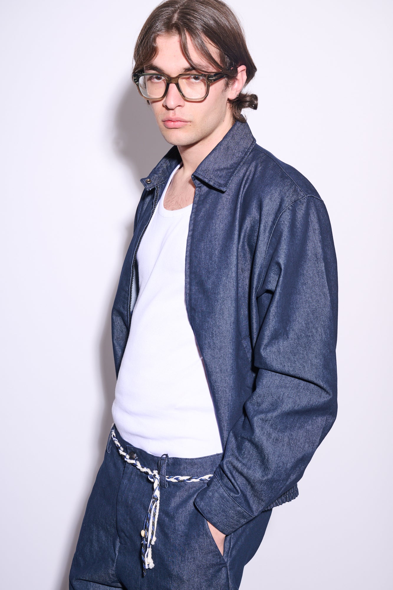 BRAIN Giacca Raw Denim Zip