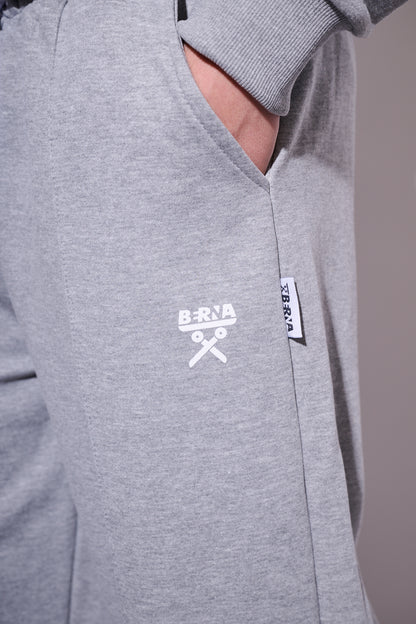 BERNA Pantalone Tuta Fondo Ampio Grigio Melange