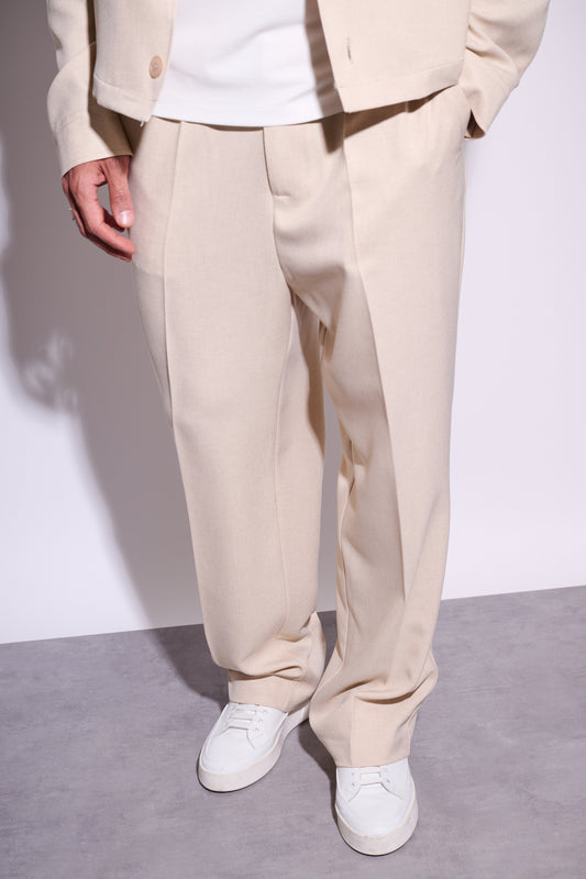 IMPERIAL Pantalone Con Pince Beige