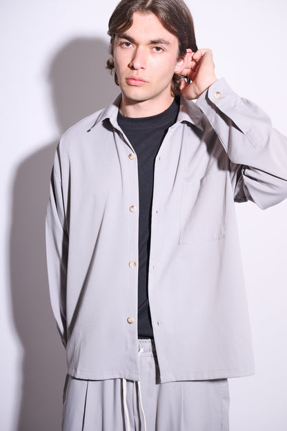 BRAIN Coordinato Viscosa Boxy Fit Fondo Ampio Grigio