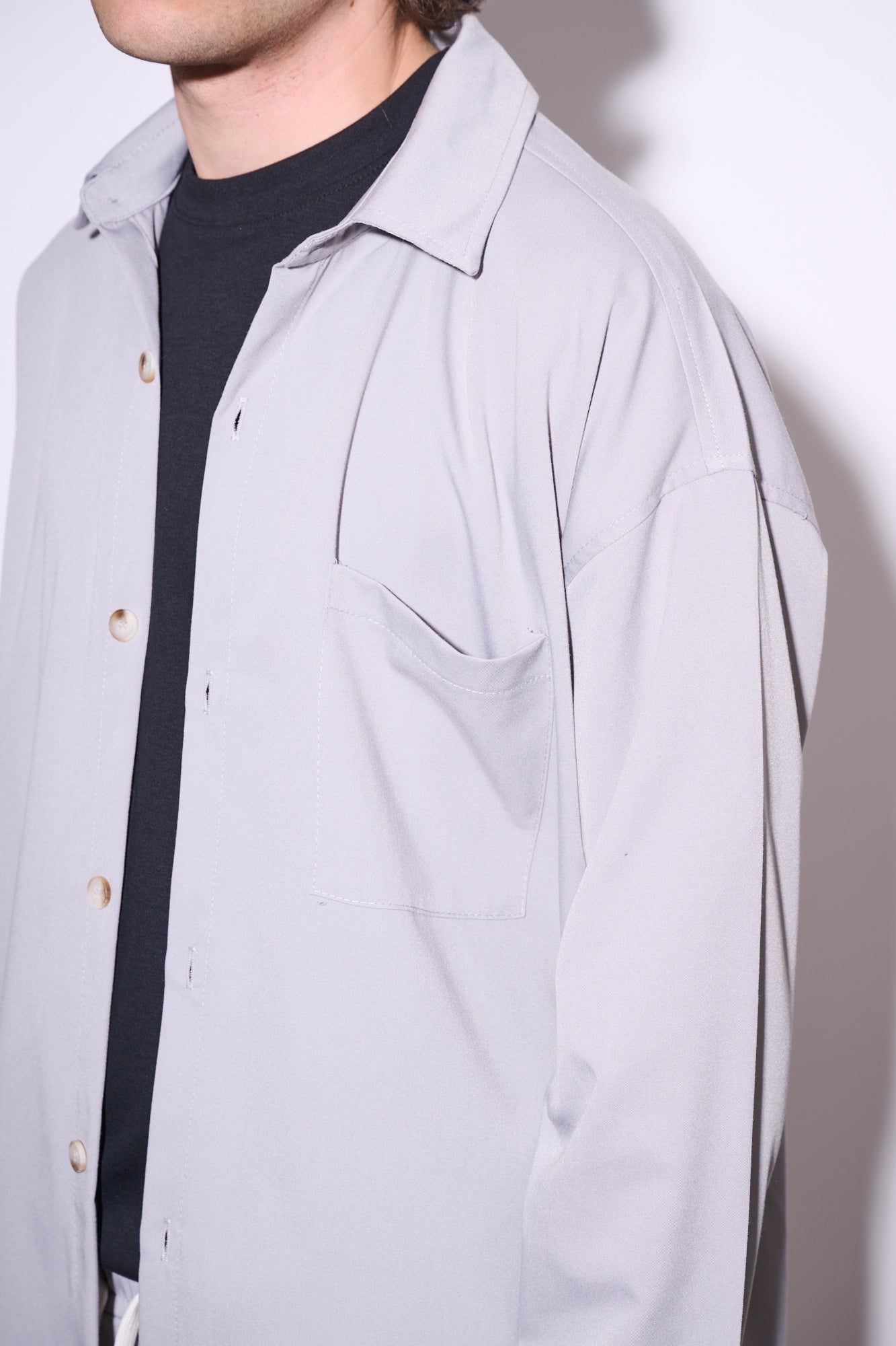 BRAIN Coordinato Viscosa Boxy Fit Fondo Ampio Grigio