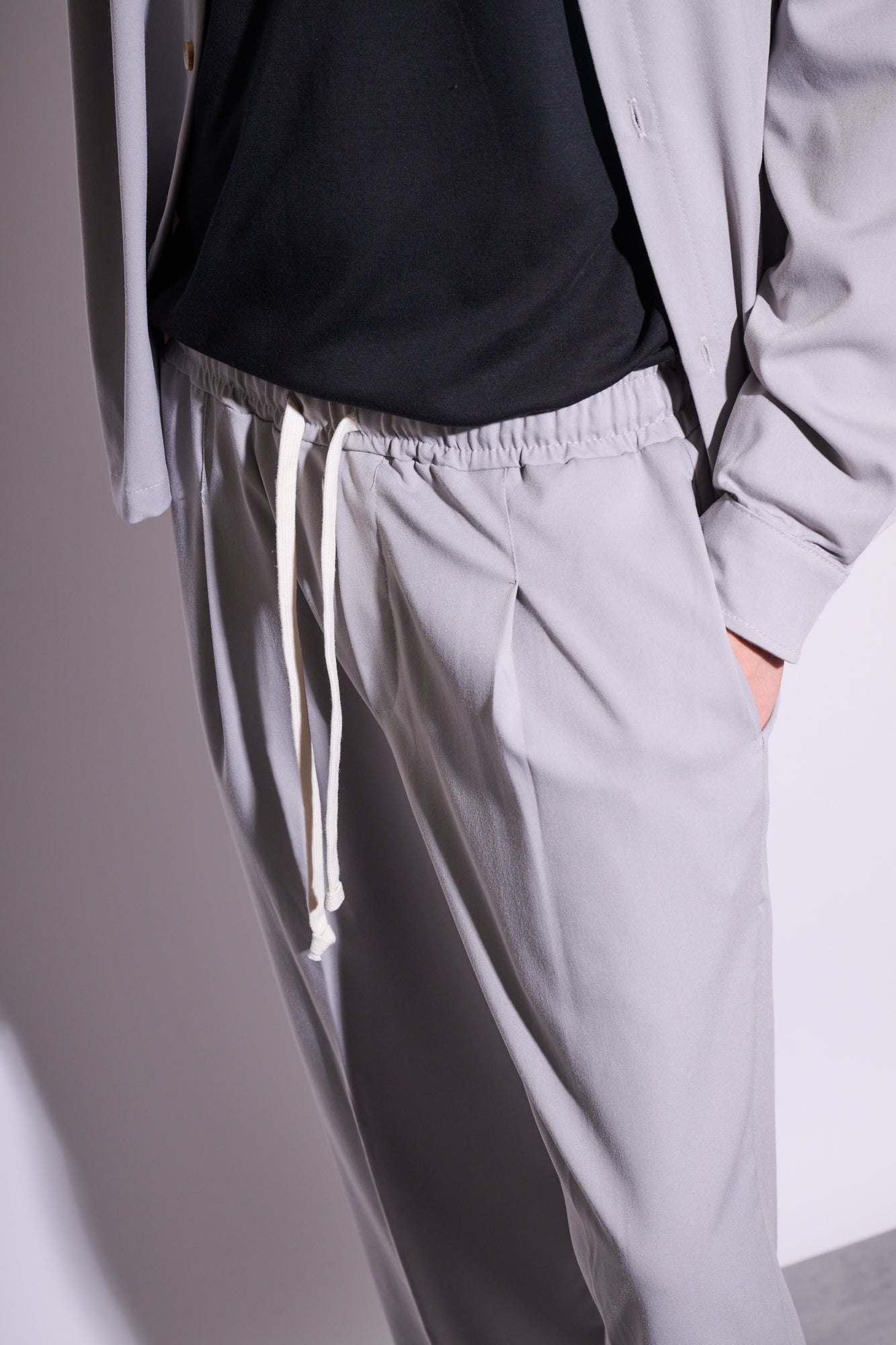 BRAIN Coordinato Viscosa Boxy Fit Fondo Ampio Grigio
