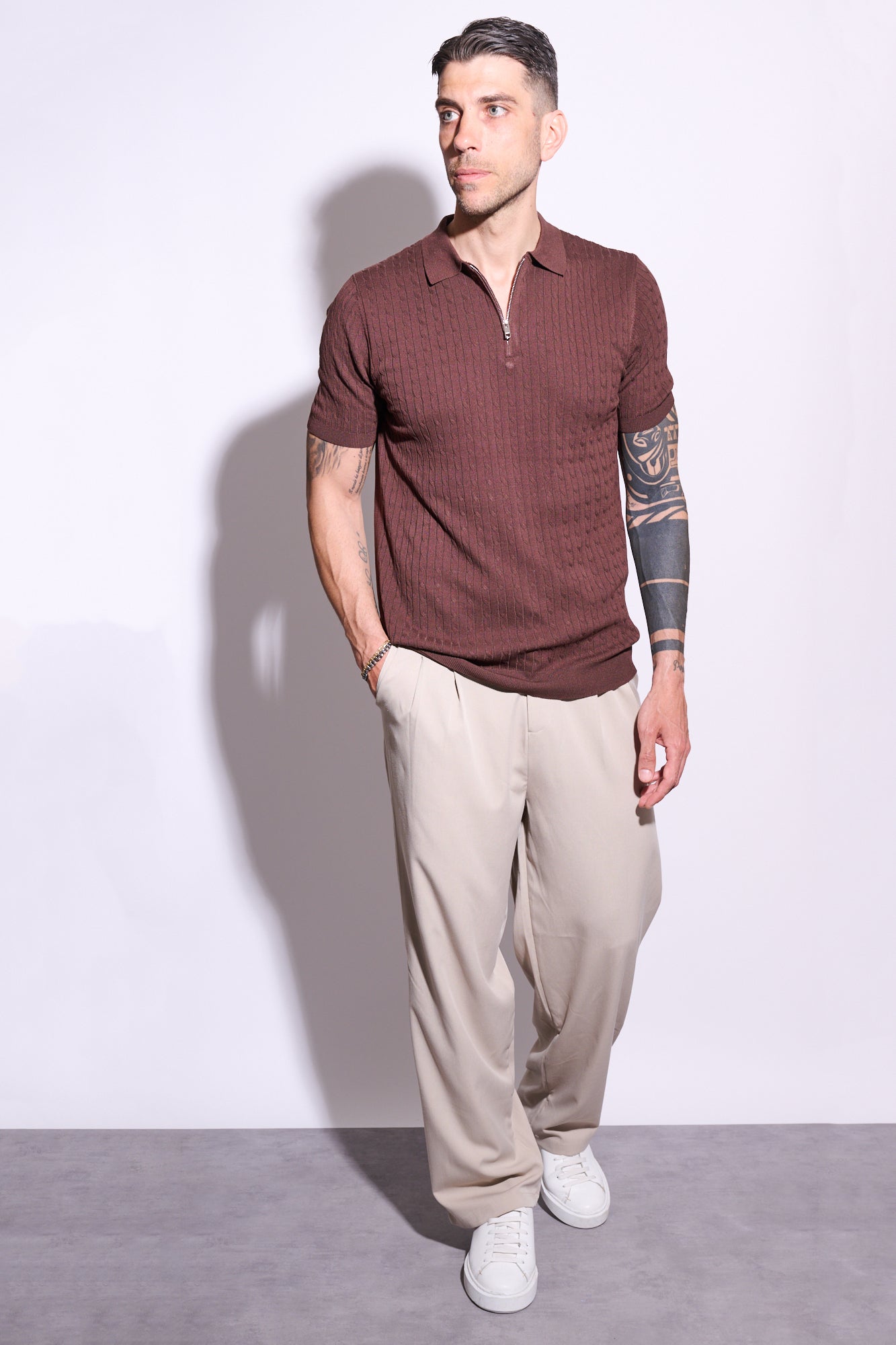 BRAIN Pantalone Viscosa Beige