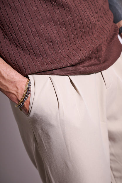 BRAIN Pantalone Viscosa Beige