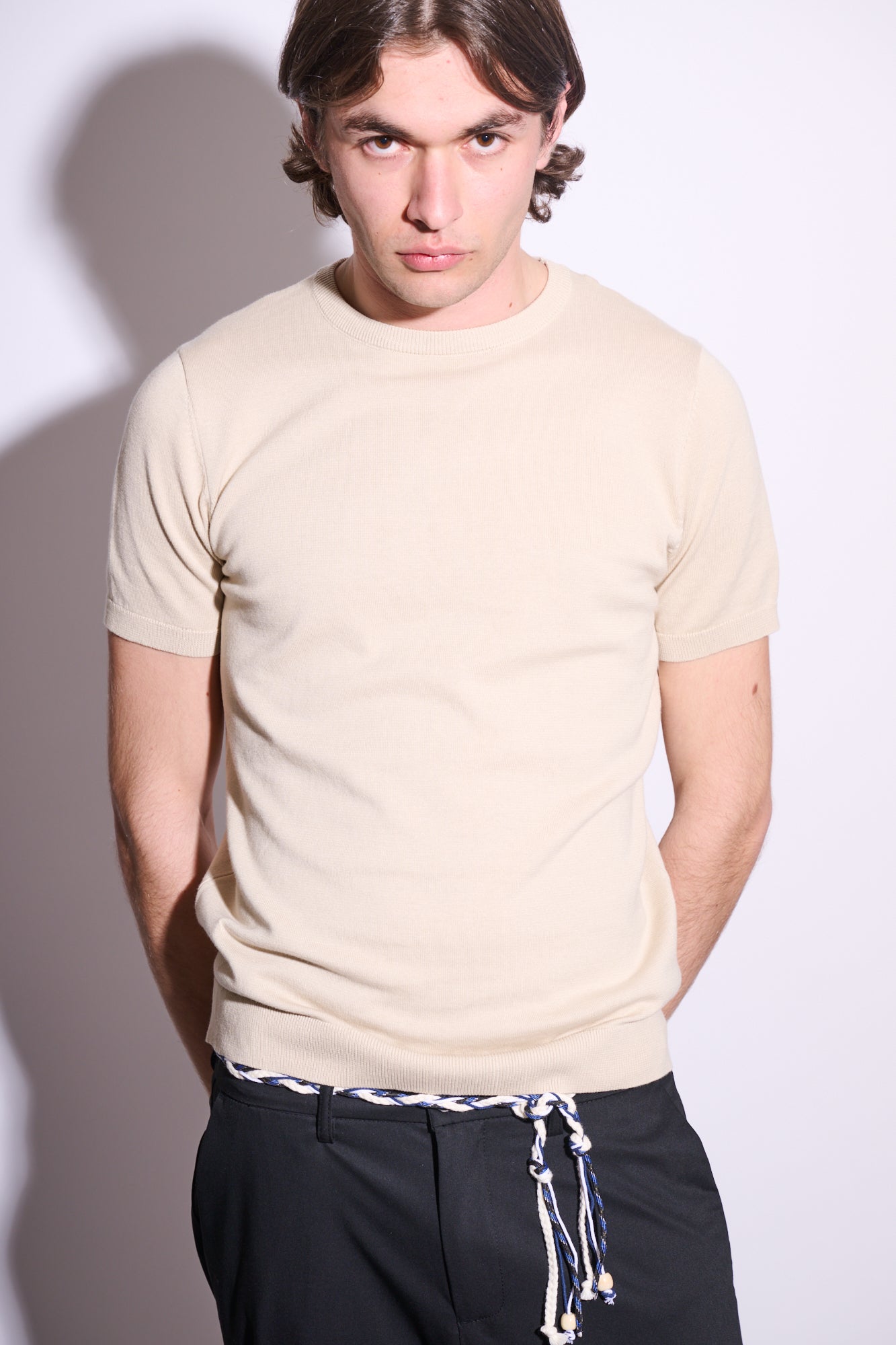 BRAIN T-Shirt In Maglia Beige