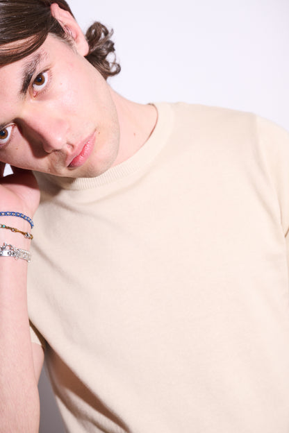 BRAIN T-Shirt In Maglia Beige