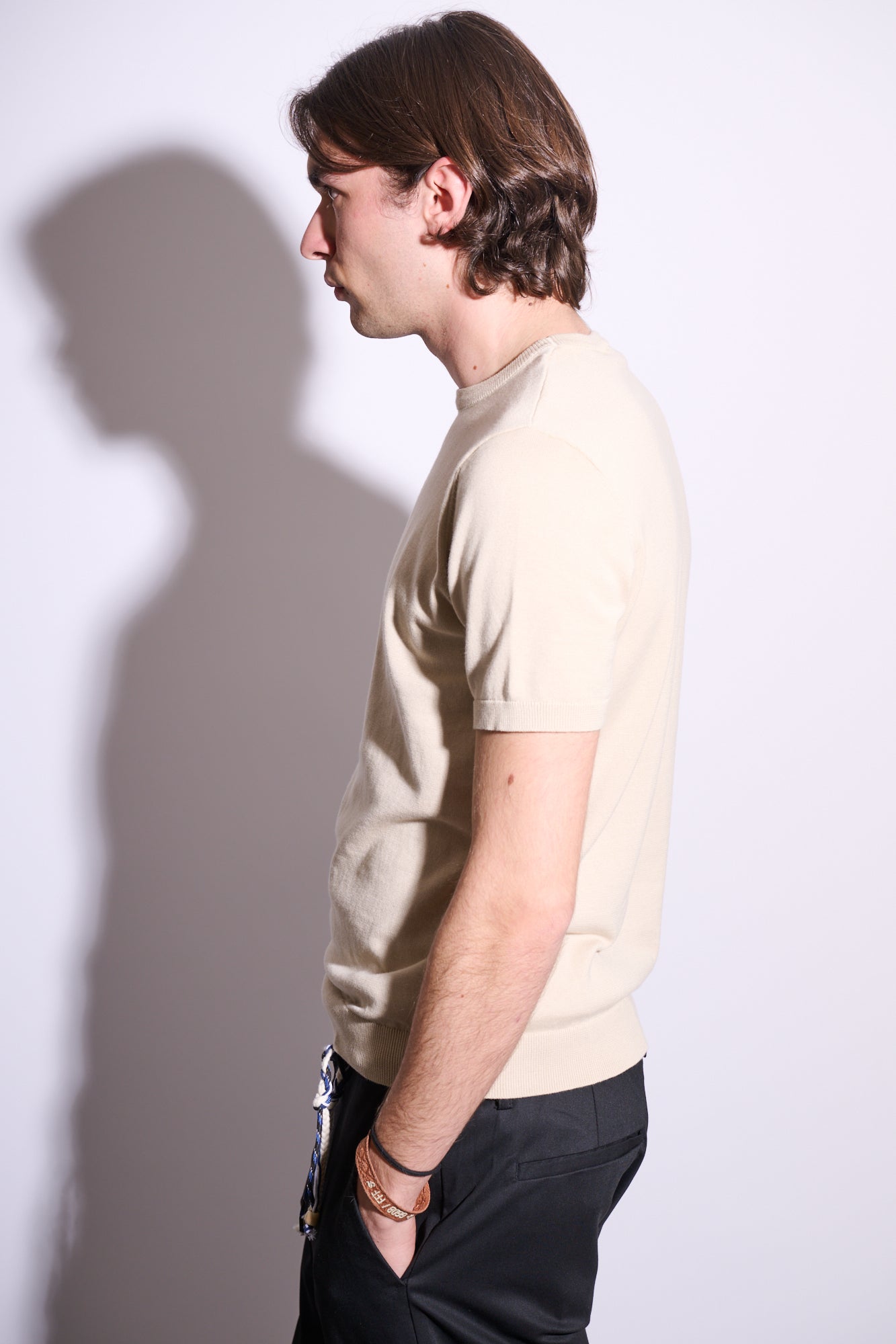 BRAIN T-Shirt In Maglia Beige