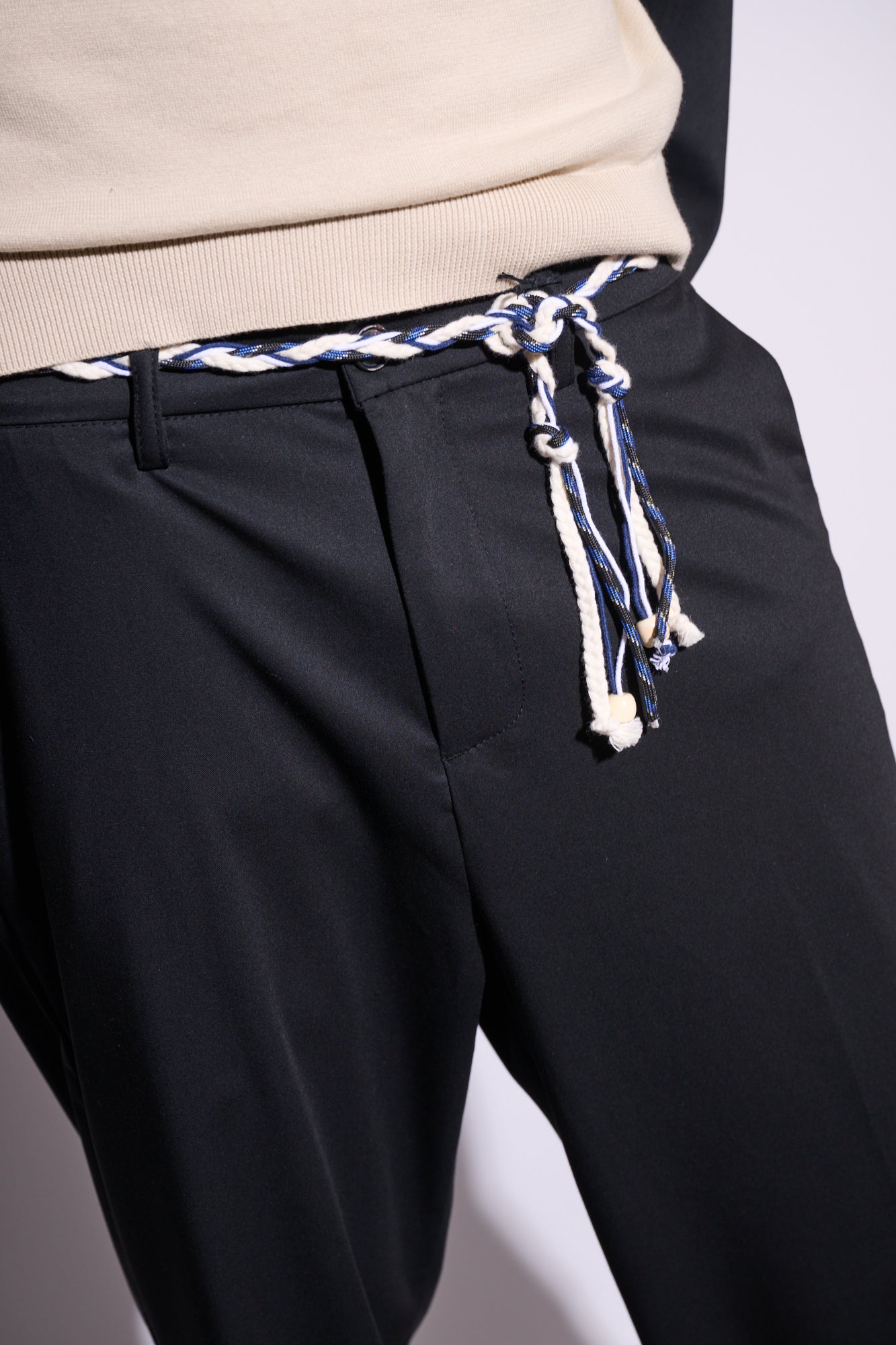BRAIN Pantalone Viscosa Corda Nero