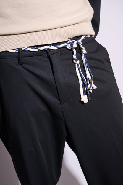 BRAIN Pantalone Viscosa Corda Nero