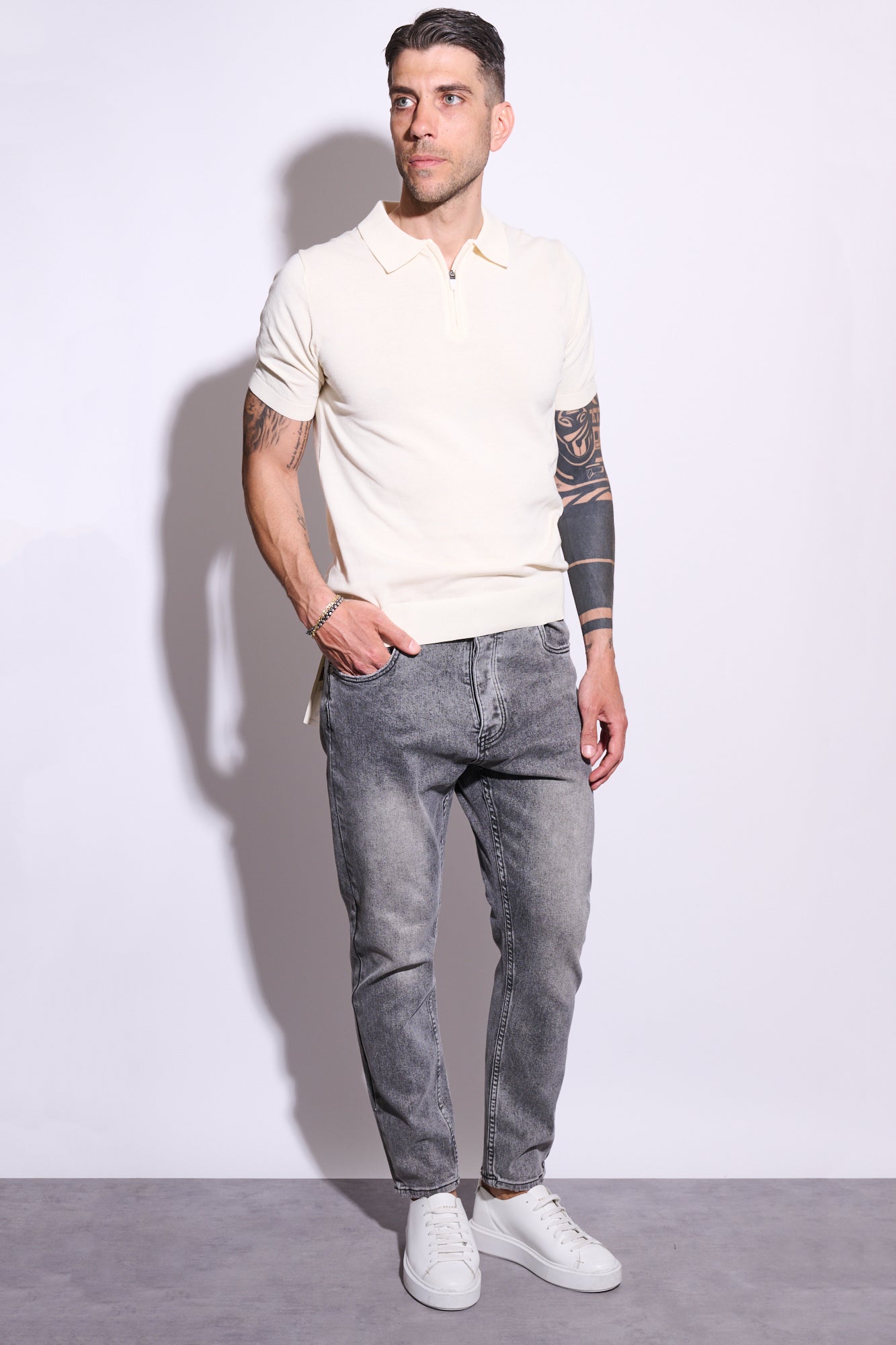 BERNA Jeans Cropped Grigio