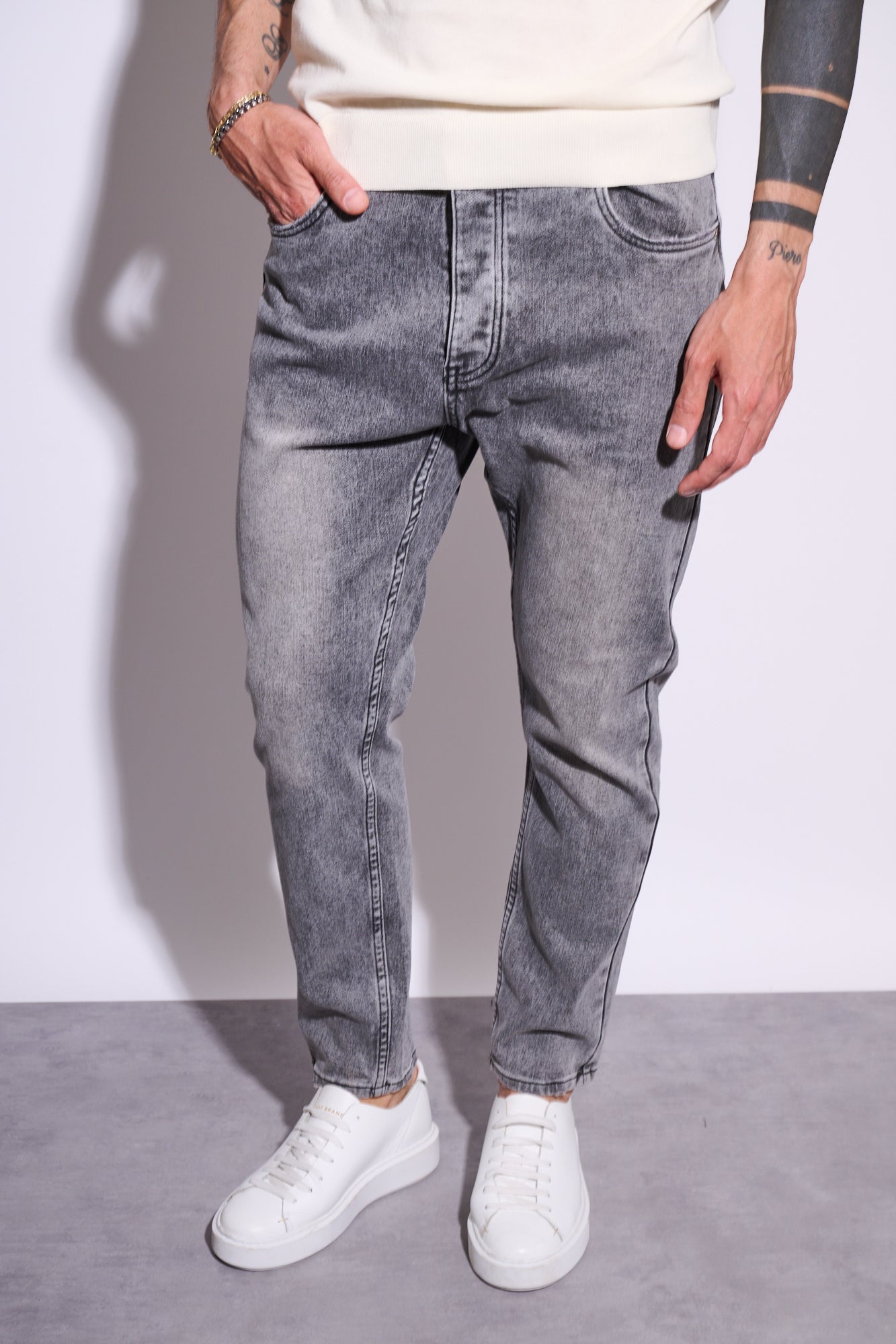BERNA Jeans Cropped Grigio