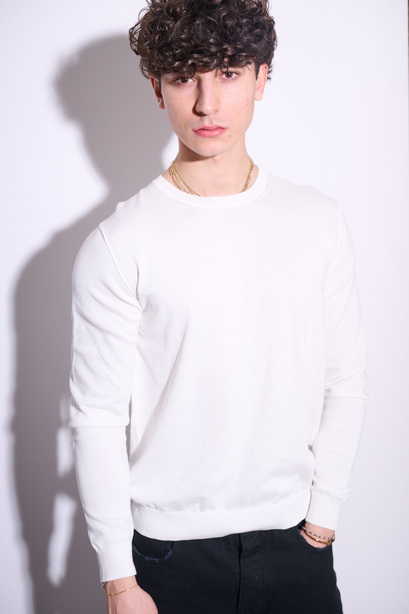 BRAIN Maglioncino In Cotone Bianco