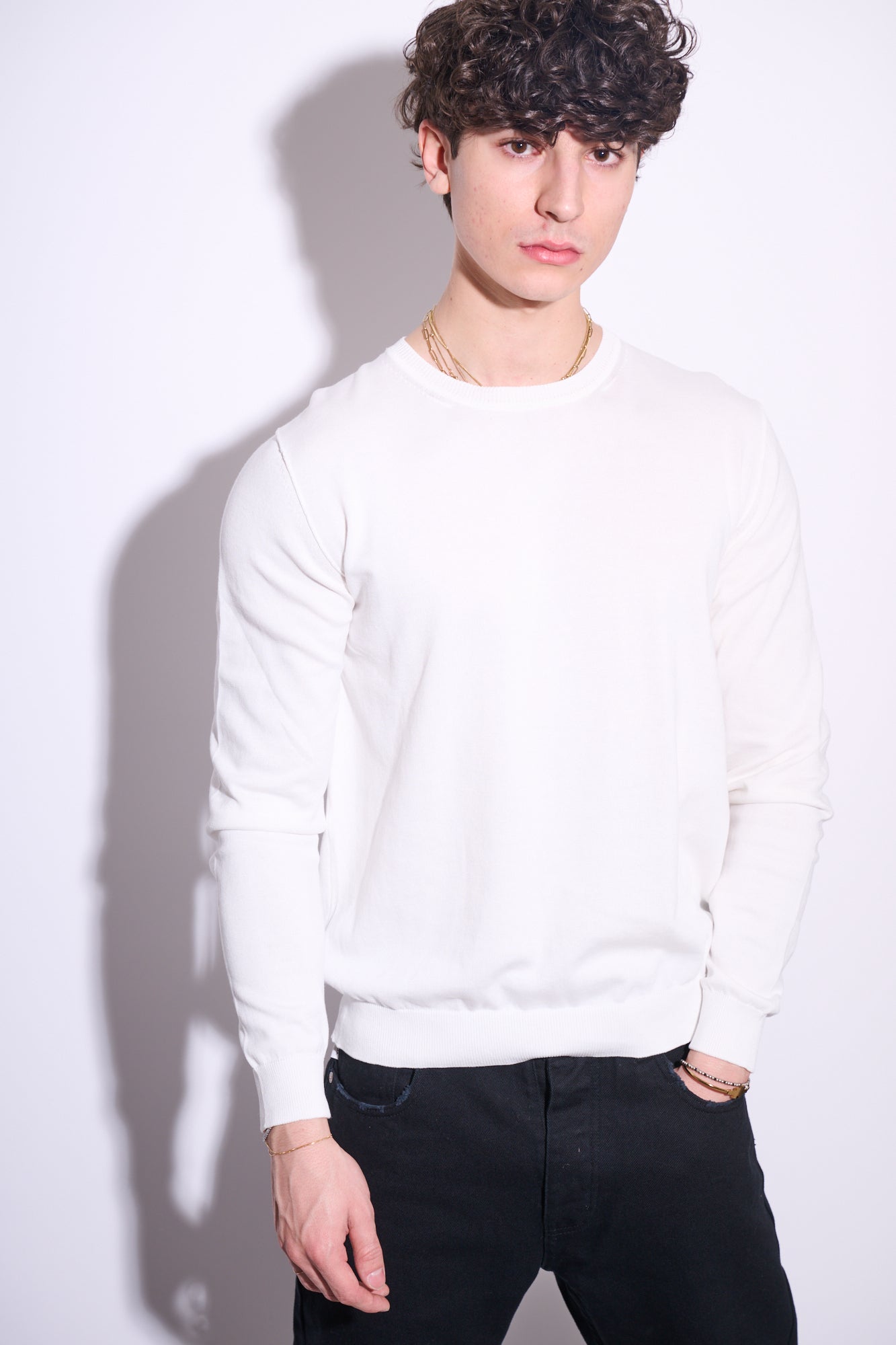 BRAIN Maglioncino In Cotone Bianco