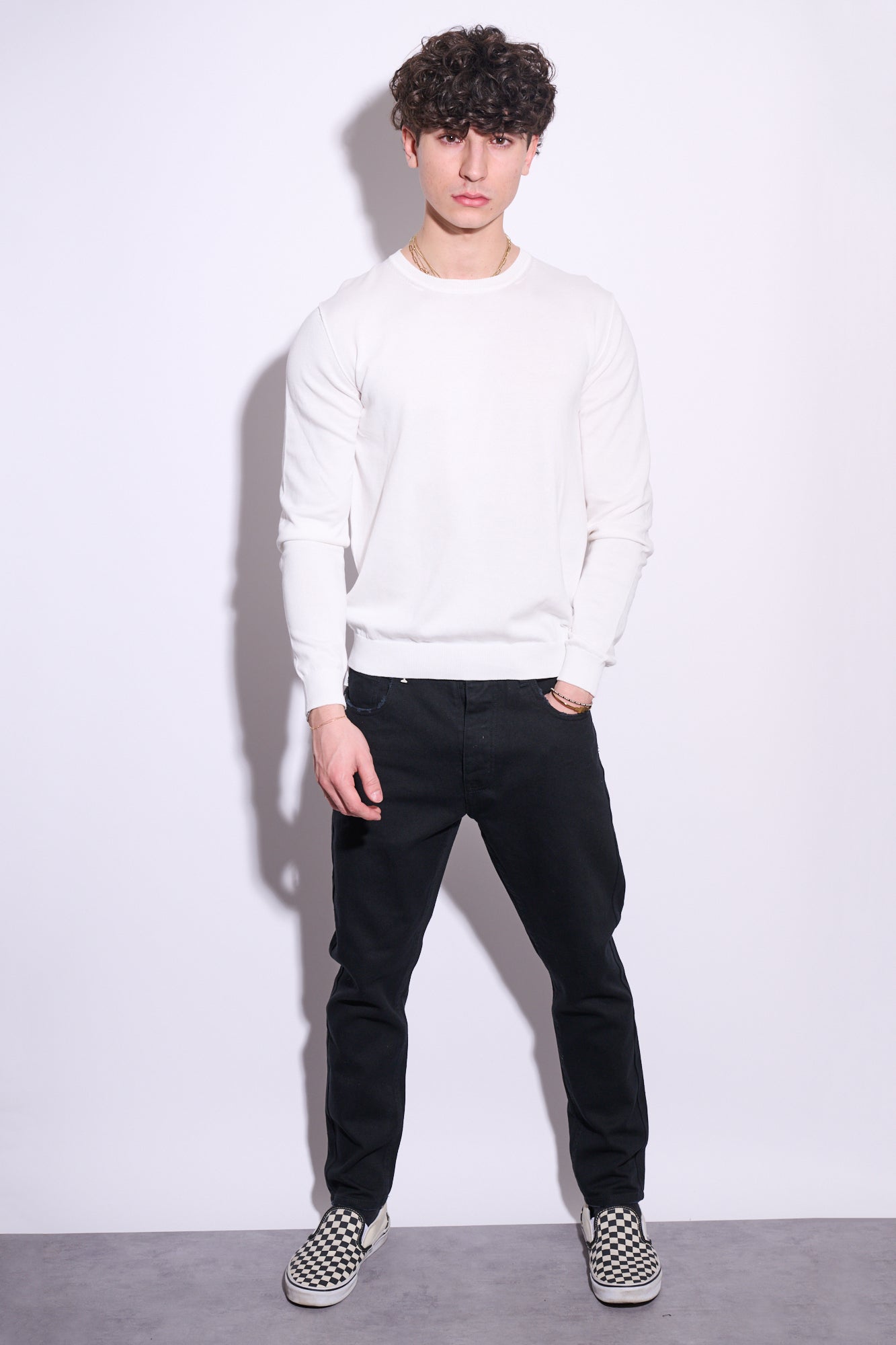 BRAIN Maglioncino In Cotone Bianco