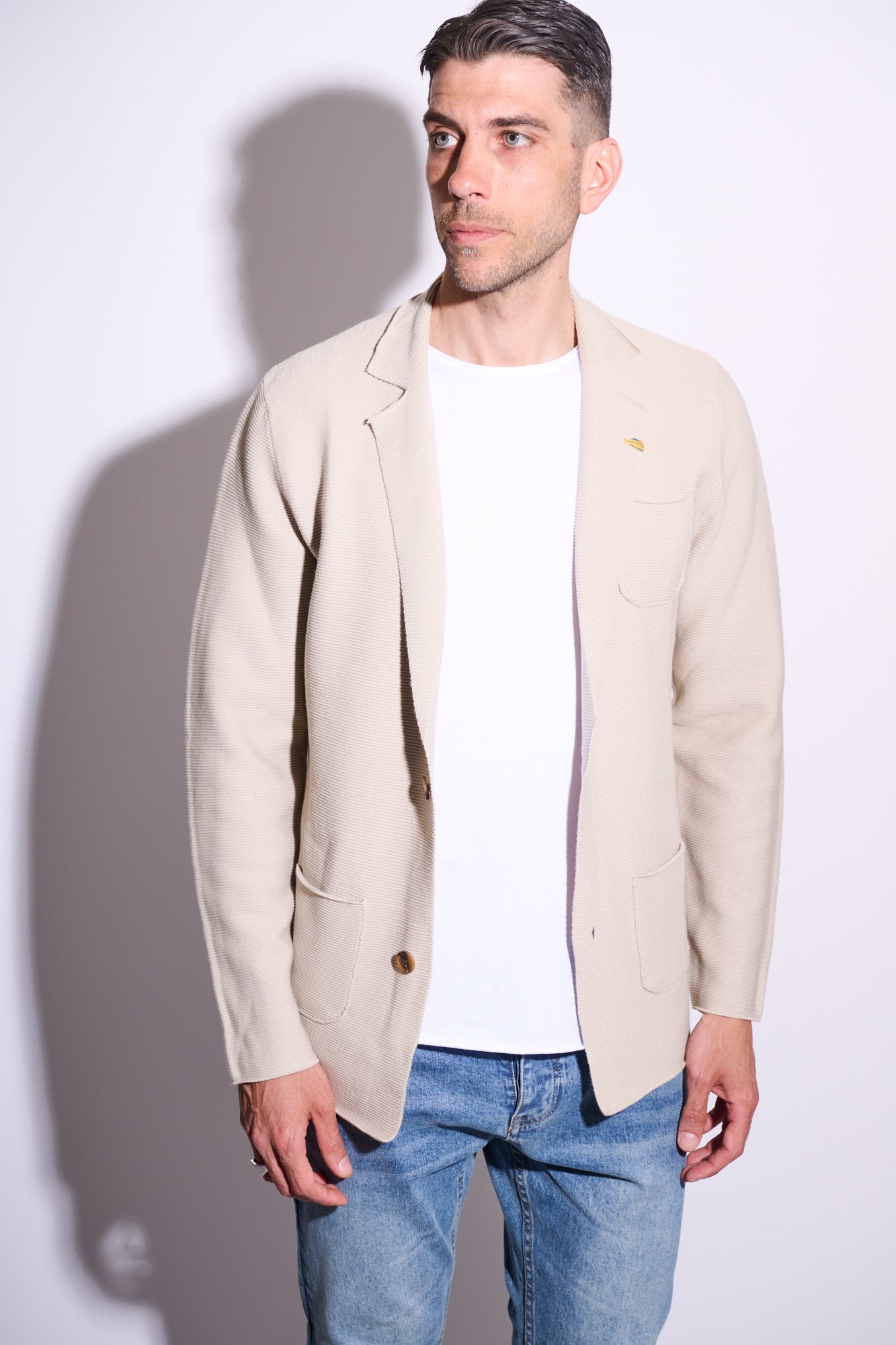 BRAIN Giacca In Maglia Beige