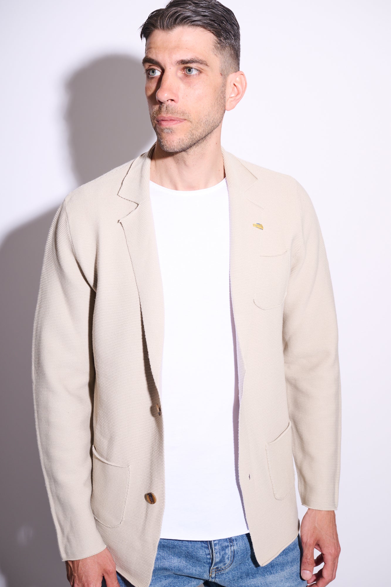 BRAIN Giacca In Maglia Beige
