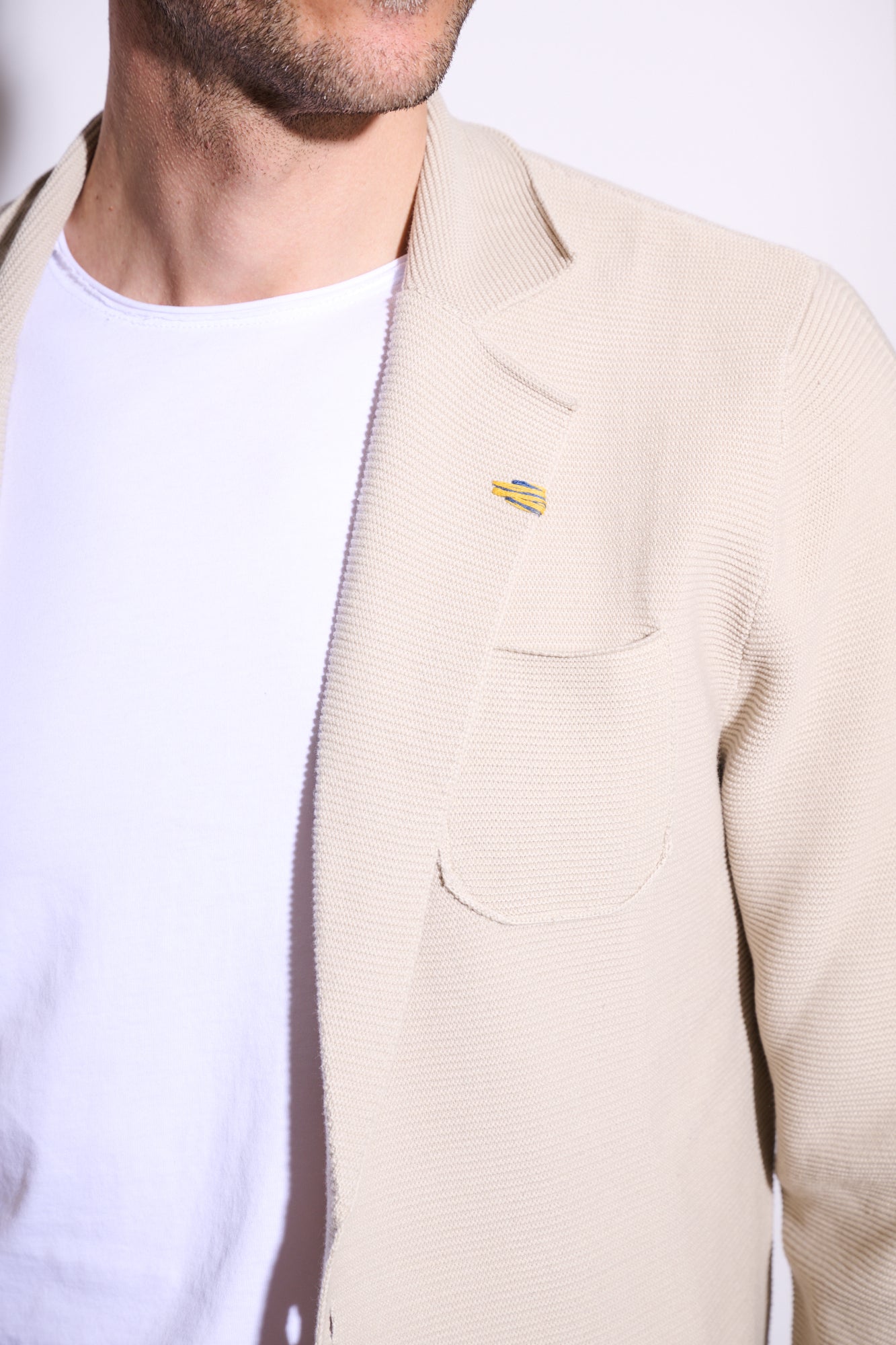 BRAIN Giacca In Maglia Beige