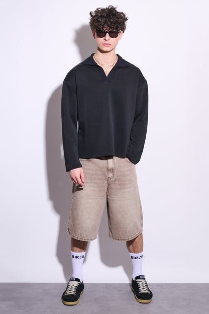 IMPERIAL Maglia Manica Lunga Nera Colletto