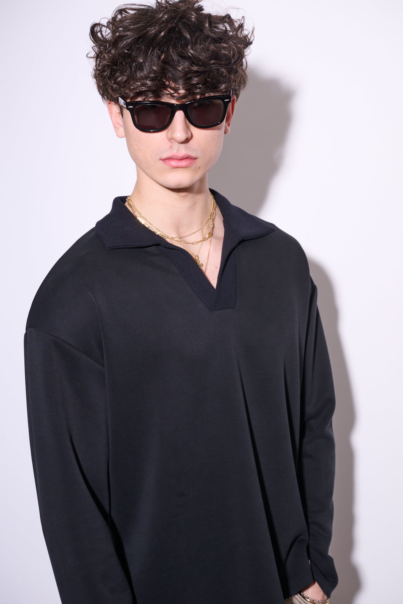 IMPERIAL Maglia Manica Lunga Nera Colletto