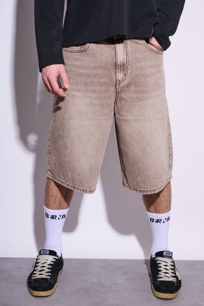 BRAIN Bermuda Jeans Over Grigio