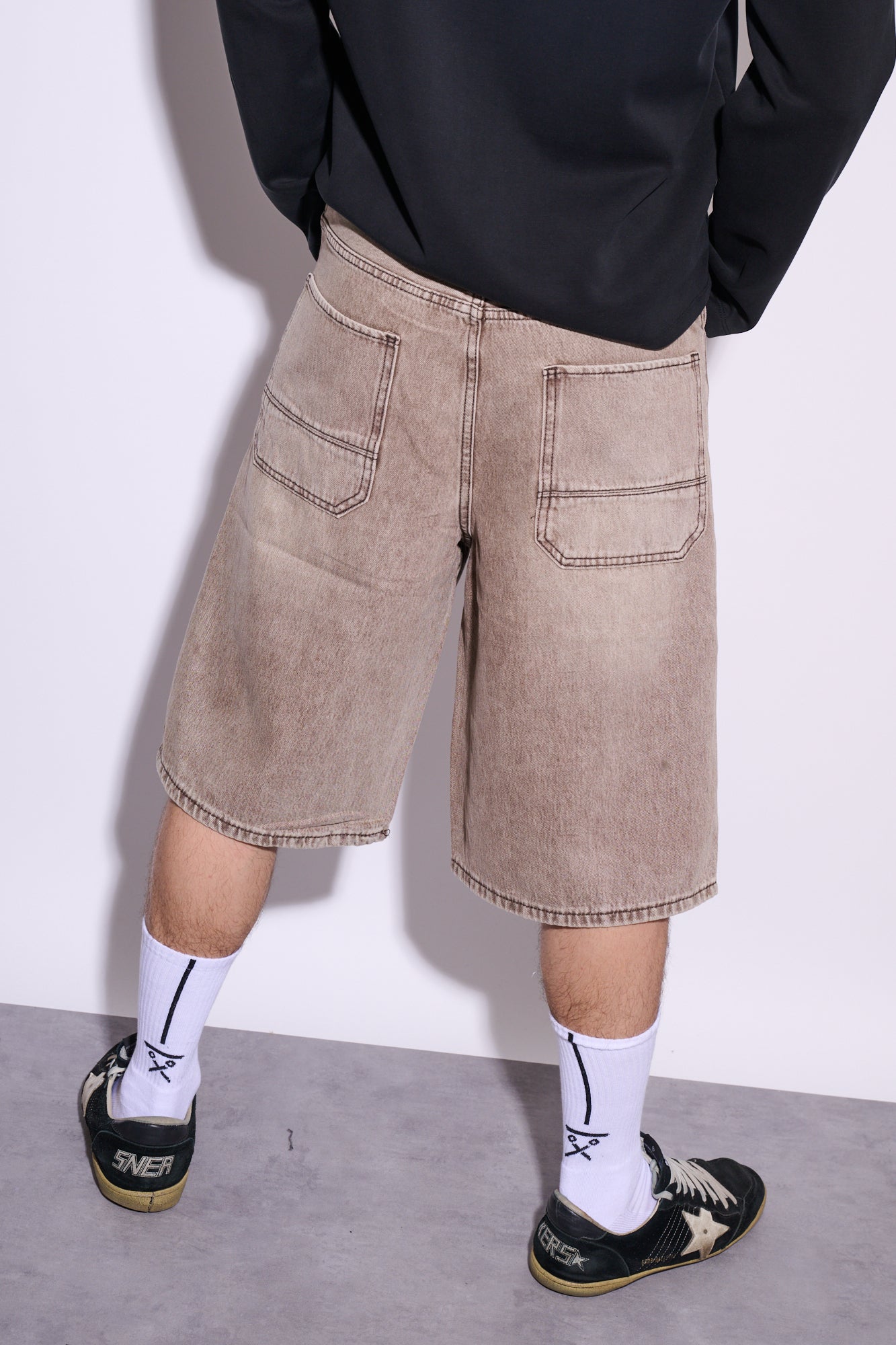 BRAIN Bermuda Jeans Over Grigio